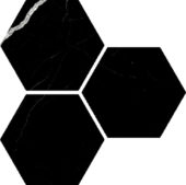 Treasure Midnight Nero 6" Carved Hexagon | Gemini Tile and Marble