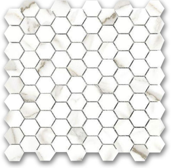 Polished 1" Adoration Hex Mosaic | Gemini Tile and Marble