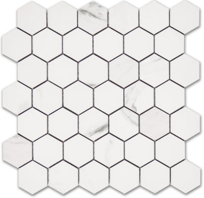 Treasure Statuario 2×2 Polished Hexagon Mosaic