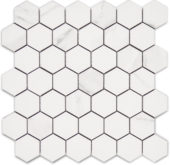 Treasure Statuario 2x2 Polished Hexagon Mosaic | Gemini Tile and Marble