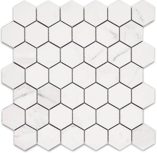 Treasure Statuario 2x2 Polished Hexagon Mosaic | Gemini Tile and Marble