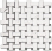 Treasure Statuario Polished Basketweave Mosaic | Gemini Tile and Marble