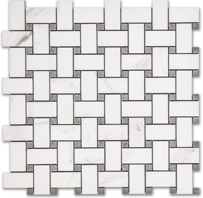 Treasure Statuario Polished Basketweave Mosaic