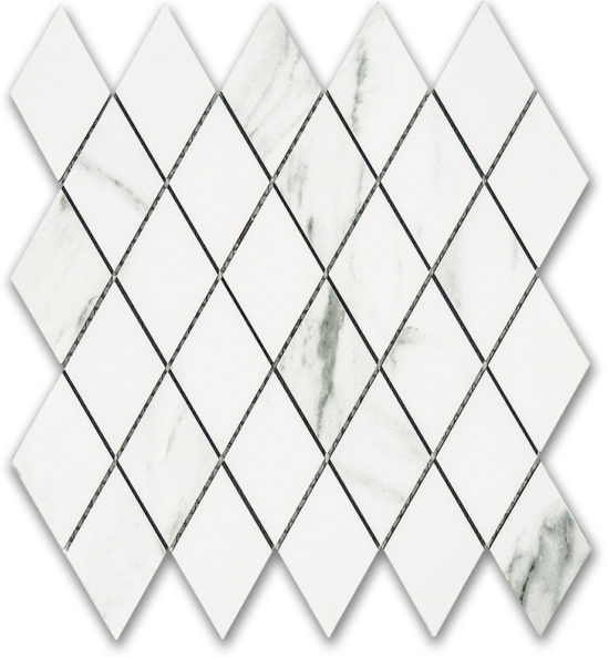 Treasure Statuario Polished Diamond Mosaic | Gemini Tile and Marble