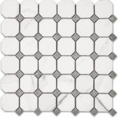 Treasure Statuario Polished Octagon/Dot Mosaic | Gemini Tile and Marble