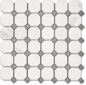 Treasure Statuario Polished Octagon/Dot Mosaic | Gemini Tile and Marble