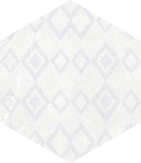 Form 5.5X6.3” White Decor Hexagon | Gemini Tile and Marble