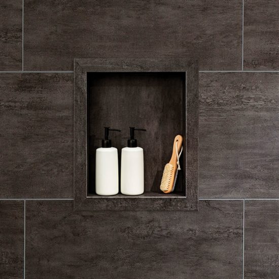 Ashen Slate Shower Niche 14.5×12 Inside