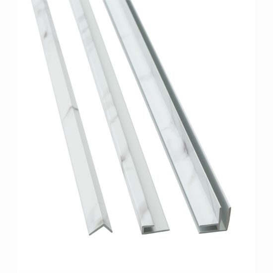 Carrara Marble 94" Trim Kit, 2 Inside Comers, 2 J Trims,  2 L Trims