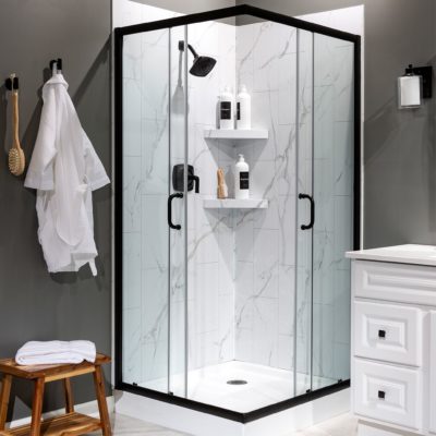 Carrara Marble Shower Wall Kit 36x36x78