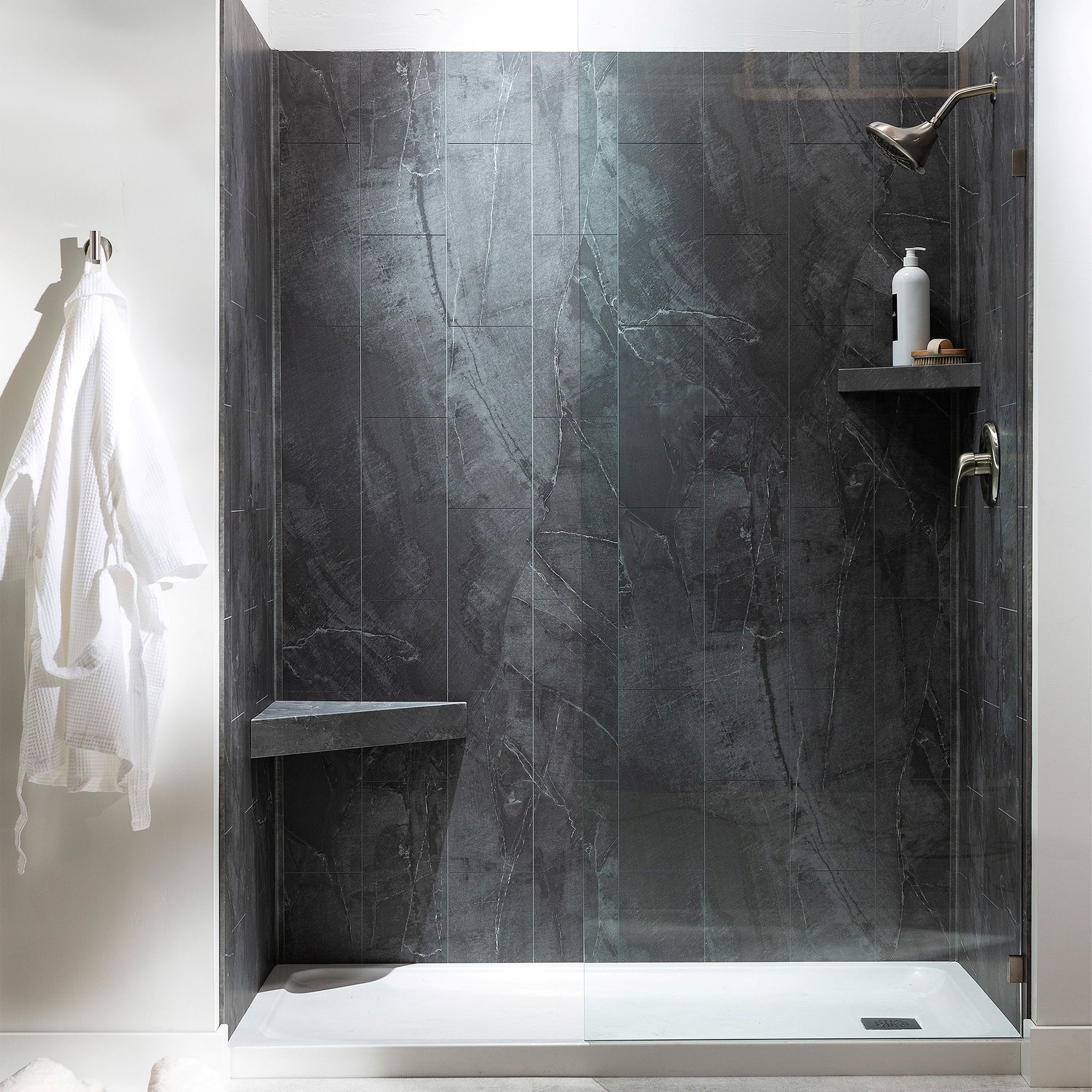 Cracked Slate Shower Wall Kit 32x60x78 | Gemini Tile and Marble