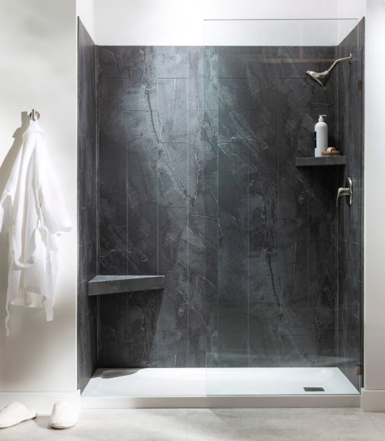 Cracked Slate Shower Wall Kit 32x60x78 | Gemini Tile and Marble