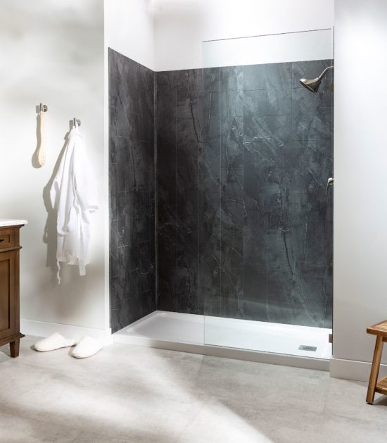 Cracked Slate Shower Wall Kit 36x36x78 | Gemini Tile and Marble