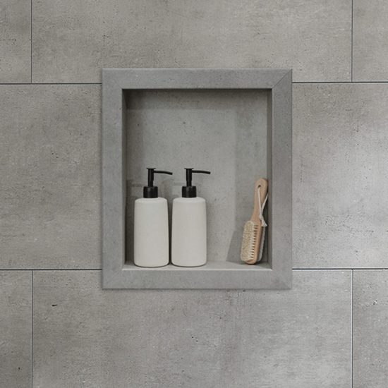 Frost Nickel Shower Niche 14.5x12 Inside | Gemini Tile and Marble