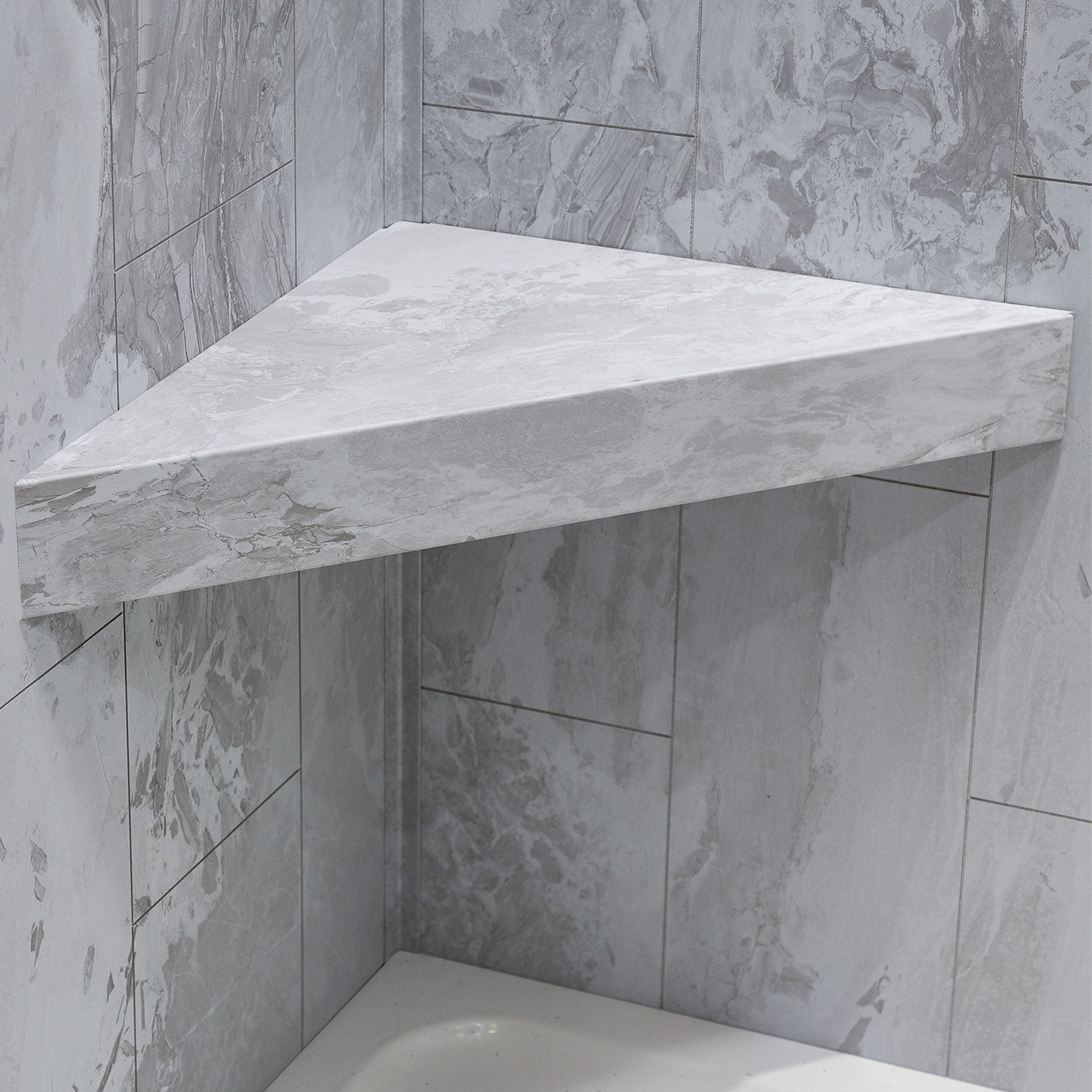 Iced Pewter Shower Bench 26x18.63x3 | Gemini Tile and Marble