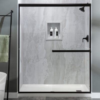 Iced Pewter Shower Wall Kit 36x36x78