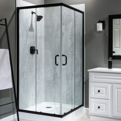 Iced Pewter Shower Wall Kit 36x60x78