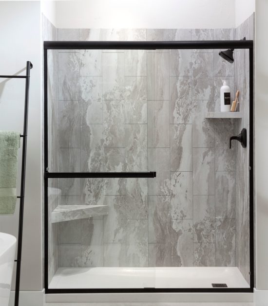 Smoky Sky Shower Wall Kit 32x60x78 | Gemini Tile and Marble