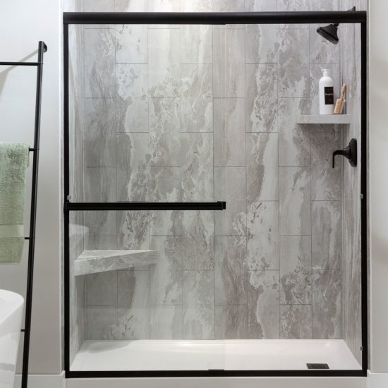 Smoky Sky Shower Wall Kit 32x60x78 | Gemini Tile and Marble