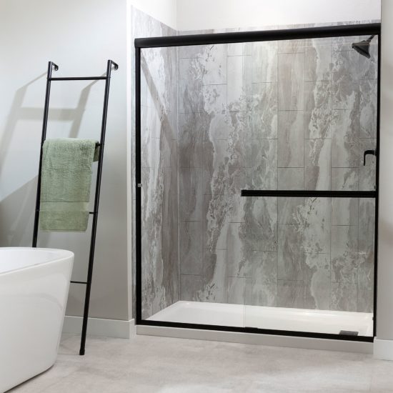 Smoky Sky Shower Wall Kit 36x36x78 | Gemini Tile and Marble