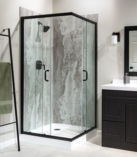 Smoky Sky Shower Wall Kit 36x60x78 | Gemini Tile and Marble