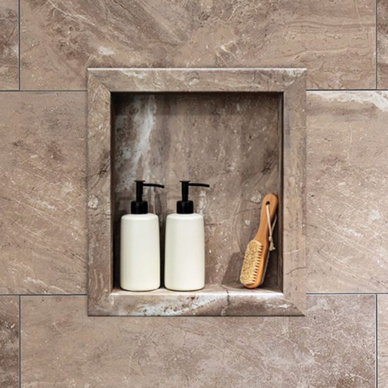 Venetian Marble Shower Niche 14.5×12 Inside