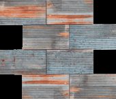 2.8"x6" Rust Industrial Linear Relief Pattern Glazed Ceramic Mosaic | Gemini Tile and Marble