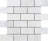 2"x4" Brick Pattern White Grey Marble | Gemini Tile and Marble