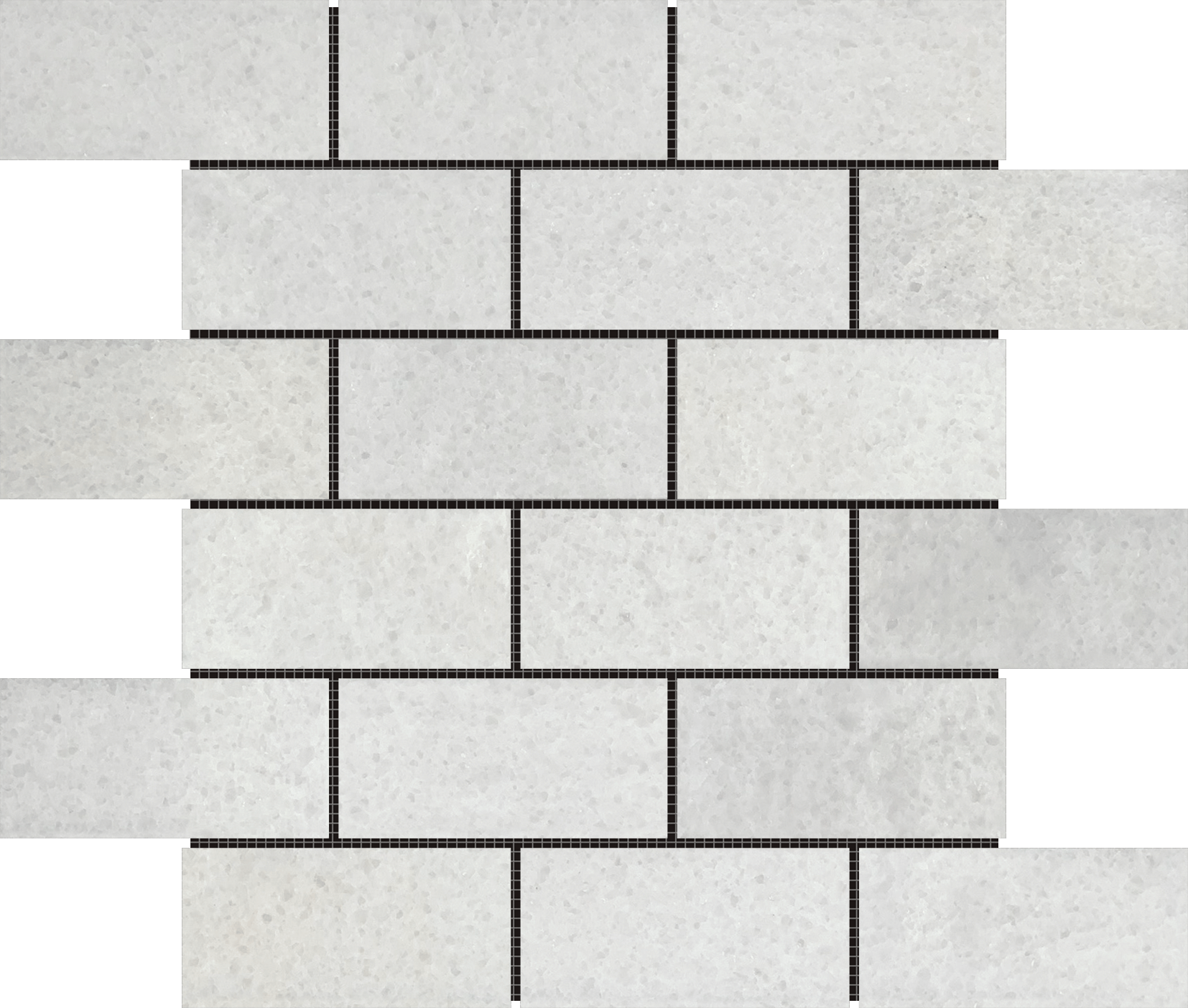 2"x4" Brick White Grey Mosaic
