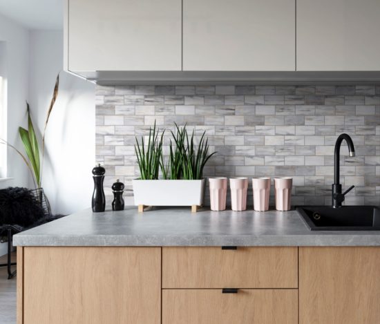 2"x4" Glazed Ceramic Grey Beige Mix Rough Surface Mosaic | Gemini Tile and Marble