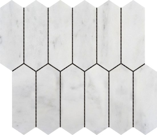 2"x6" Picket White Grey Marble