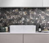 4"x4" Floral Palm Brown Beige Mosaic | Gemini Tile and Marble