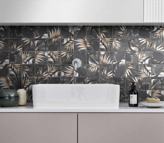 4"x4" Floral Palm Brown Beige Mosaic | Gemini Tile and Marble