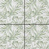 6"x6" Green Palm Leaf Printed Beige Marble | Gemini Tile and Marble