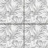 6"x6" Grey Palm Leaf Printed White Marble | Gemini Tile and Marble