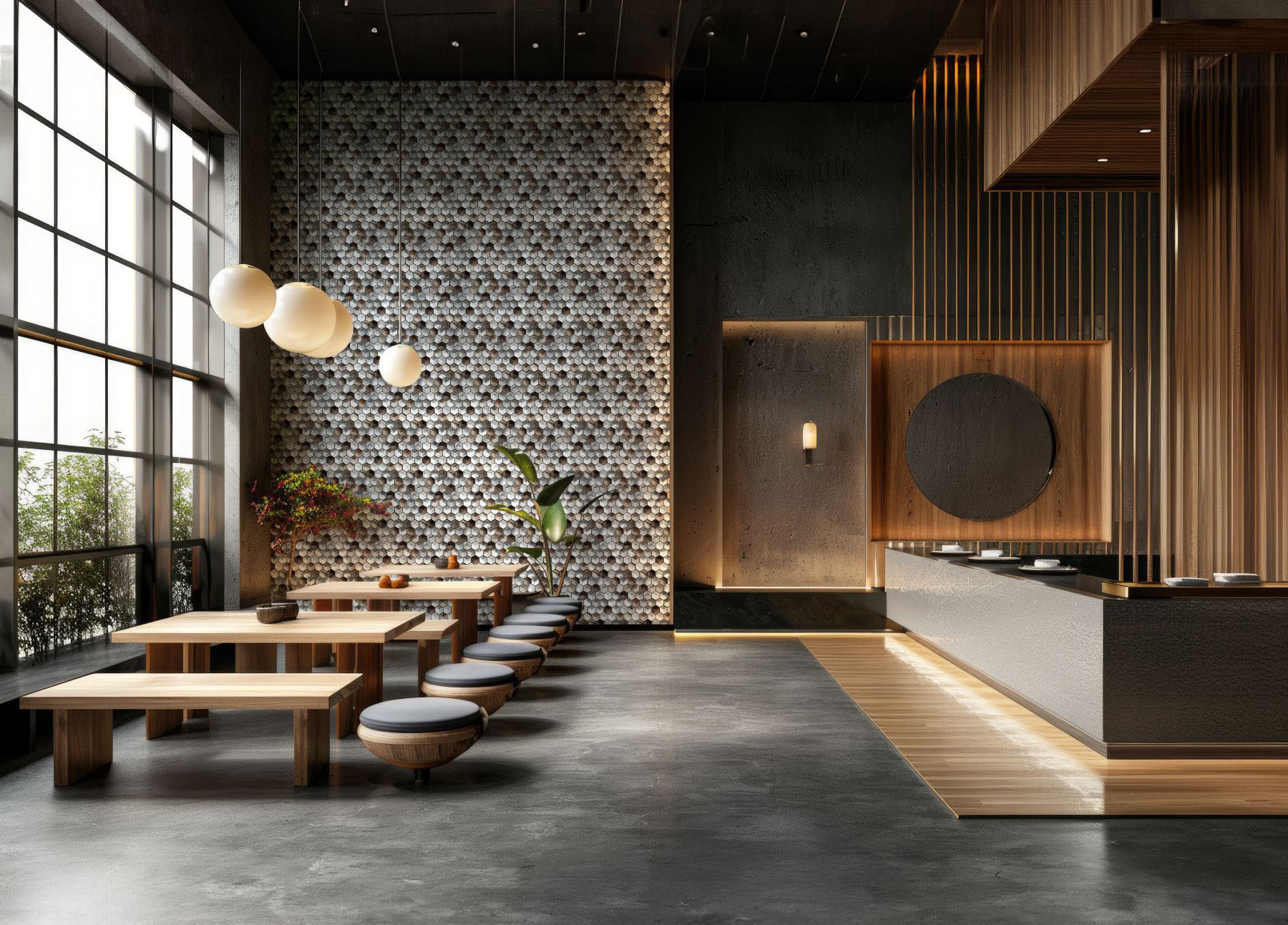 Aluminum Hexagon Silver Brown Mosaic | Gemini Tile and Marble