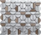 Aluminum & Marble Semi Circle 19 Brown | Gemini Tile and Marble