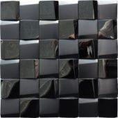 Black 3D Metal Mix Finish 2"x2" 11.5"x11.5" | Gemini Tile and Marble
