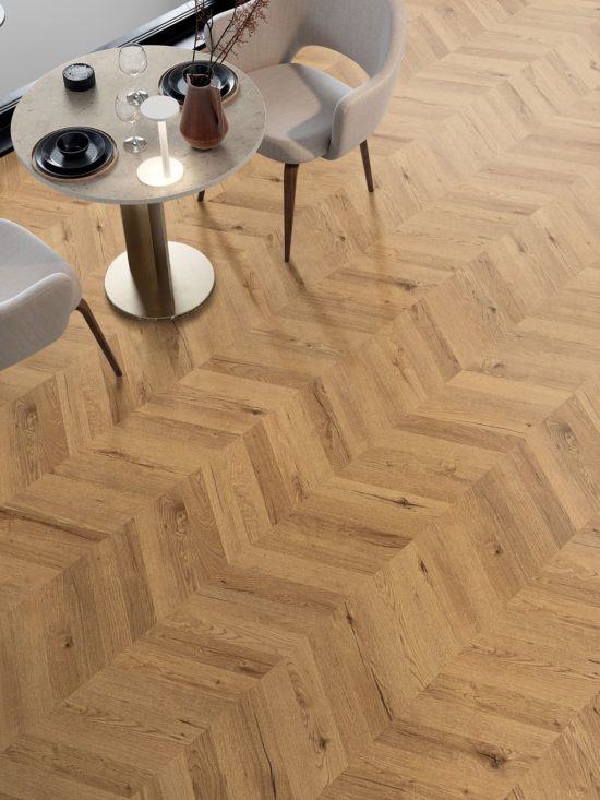 Chevron Cognac Oak | Gemini Tile and Marble