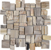 Cubic Fossil Wood Stone Mosaic | Gemini Tile and Marble