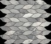 Elongated Hexagon Ice Grey "Leaves" Mosaic | Gemini Tile and Marble