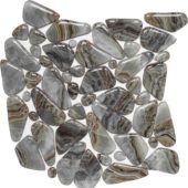 Glass Pebble Grey Beige Mix Marble Pattern Mix Mosaic | Gemini Tile and Marble