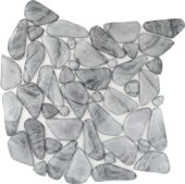 Glass Pebble Light Grey Marble Pattern Mix Mosaic 11.4"11.4" | Gemini Tile and Marble