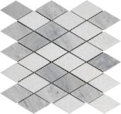 Grey White Multicolor Marble Diamond Honed 11.4"x11.3" | Gemini Tile and Marble