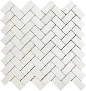 Herringbone Crystal White Marble Polished 1"x2" | Gemini Tile and Marble