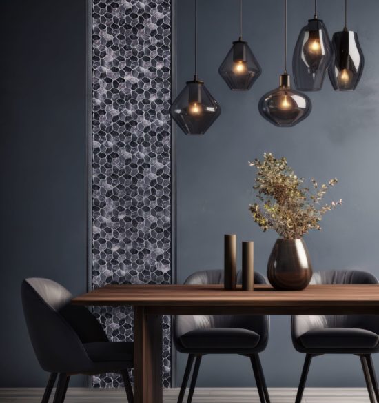 Hexagon Aluminum Mix Grey 11.4"x12.2" | Gemini Tile and Marble