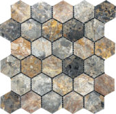 Hexagon Royal Vein Mosaic | Gemini Tile and Marble