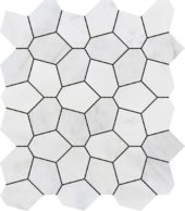 Irregular Hexagon White Grey Marble | Gemini Tile and Marble