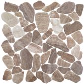 Mini Opus Matte Beige Brown Marble Stone Interlocking | Gemini Tile and Marble
