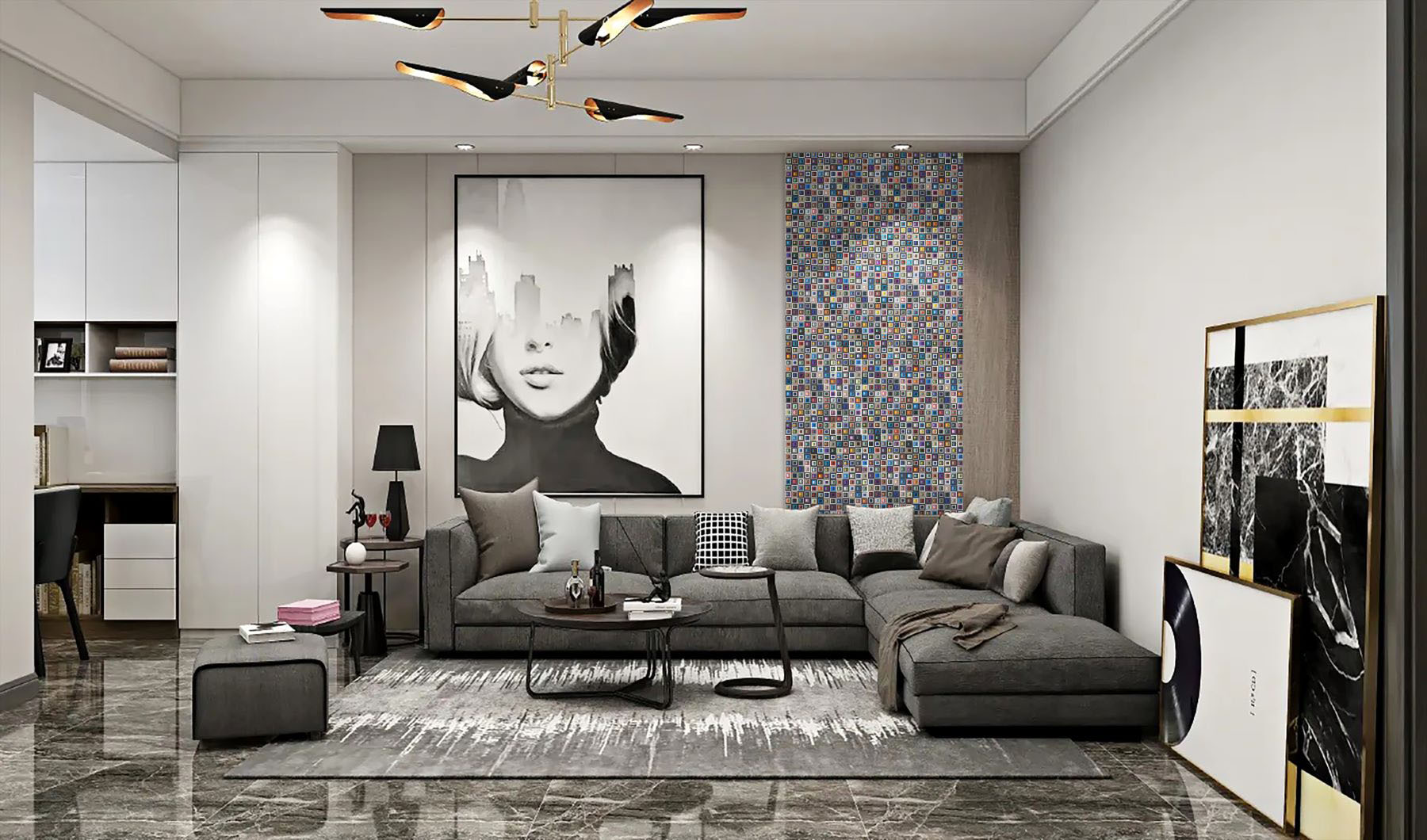 Multicolor Square Mix Glass Resin Mosaic | Gemini Tile and Marble